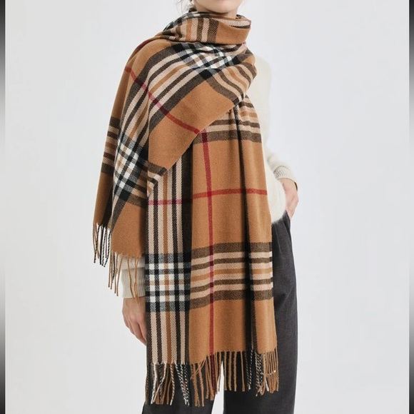Winter Collection ❄️| Euro Style NEW Luxe Plaid Scarf with Elegant Fringe Trim - Picture 1 of 6